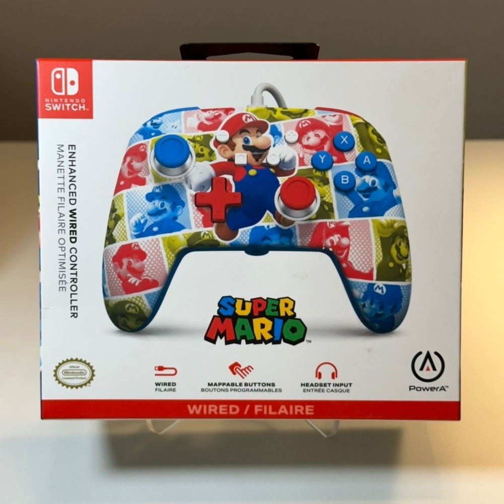 Nintendo Switch Enhanced Wired Controller Super Mario Hero Reel PowerA